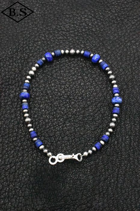 【期間限定ポイント5倍】インディアンジュエリー INDIAN JEWELRY 小物 ブレスレット FB28-003 ラピスラズリ ナバホパールブレスレット 19.5cm
