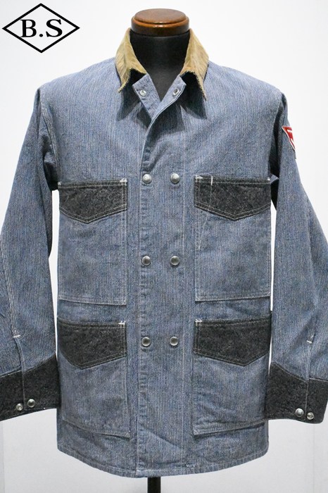 【継続期間制限事項尖んがり5倍】ジョングラッコー 御召しもの棲み家 アウター John Gluckow by WAREHOUSE Lot JG-38 The Snap-tite Chore Jacket 紋章付