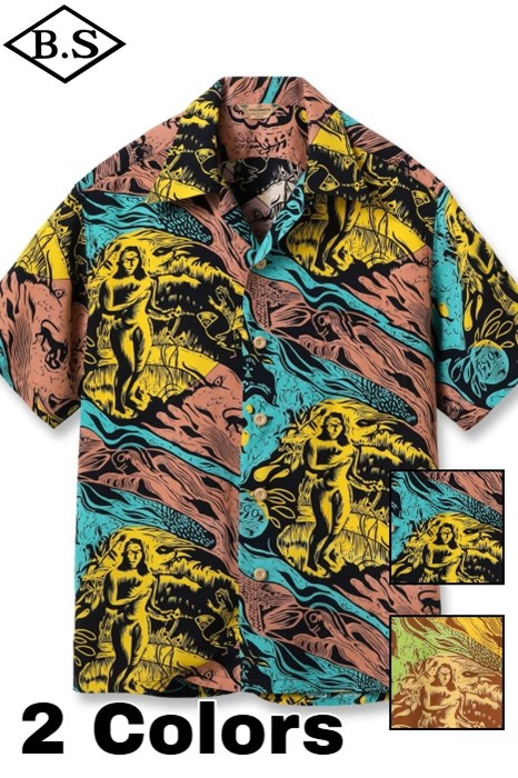 サンサーフ SUN SURF 半袖シャツ アロハシャツ Lot No. SS39673 / SUN SURF SPECIAL EDITION &ldquo;GAUGUIN WOODCUT MYSTIC&rdquo; (SHORT SLEEVE)｜BarnStormer3号店