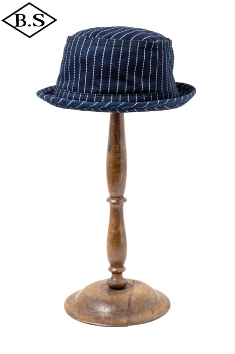 シュガーケーン Sugar Cane ポークパイハット SC02467 WABASH STRIPE PORKPIE HAT NAVY