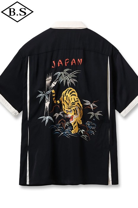 仕立て屋オリエント TAILOR TOYO 半袖プルオーバー Lot No. TT39700 / SUKA SHIRT “TIGER” / BLACK
