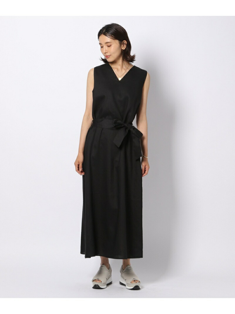 Vネックマキシリネンop Barnyardstorm バンヤードストーム ワンピース ノースリーブワンピース カーキ ブラック ブラウン 送料無料 Rakuten Fashion septicin Com