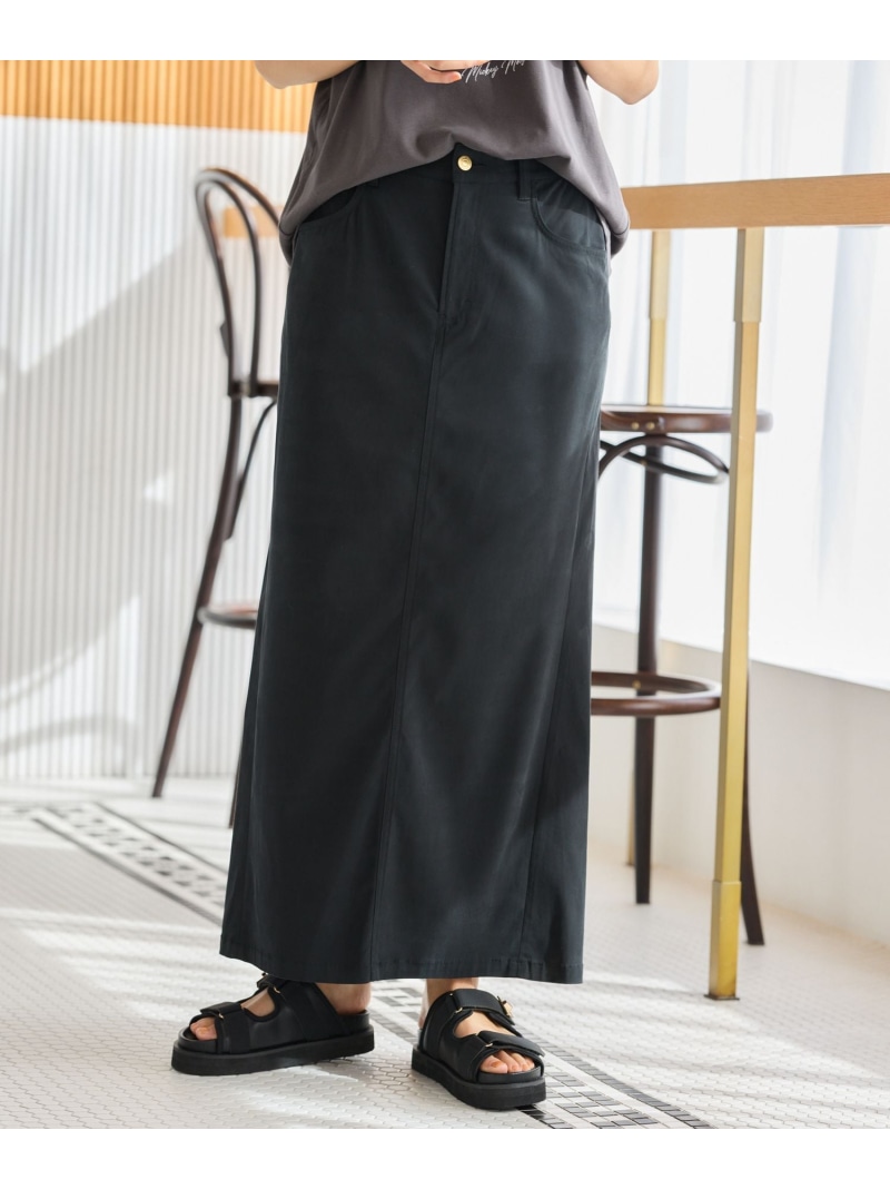 キレイメワークマキシスカート BARNYARDSTORM バンヤードストーム スカート ロング・マキシスカート カーキグリーン ブラック【送料無料】[ Fashion]