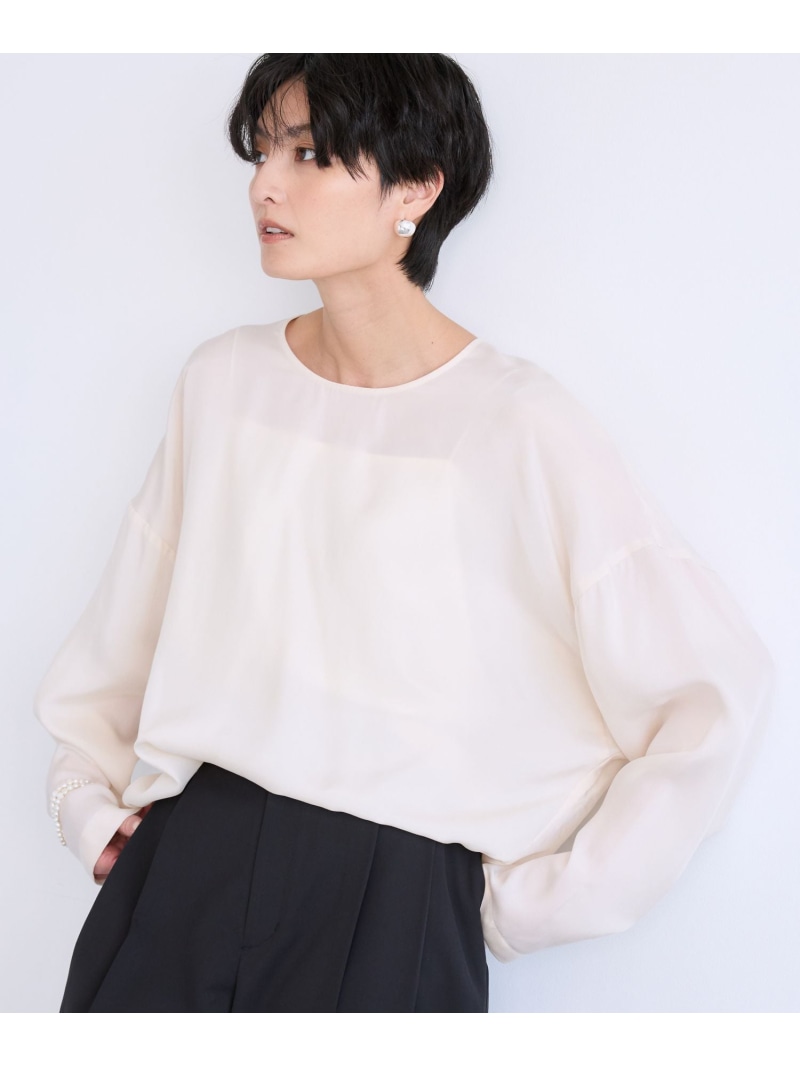 【SALE／30%OFF】キュプラフィブリルTトップ【JAPAN FABRIC】 BARNYARDSTORM バンヤードストーム トップス プルオーバー・トップ 白いこと 薄墨色【RBA_E】【貨物輸送無料】[ Fashion]