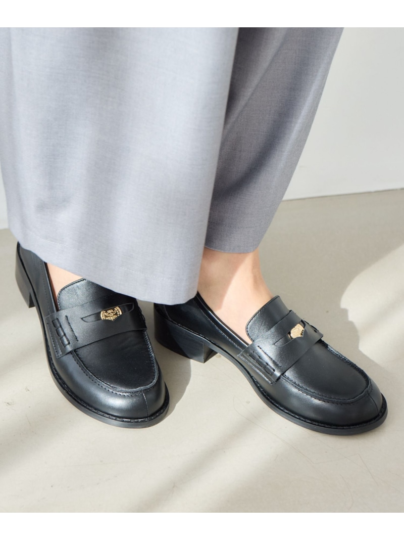 【SALE／37%OFF】ヒールコインローファー【一部店舗限定】 BARNYARDSTORM バンヤードストーム シューズ・靴 ローファー ブラック グレー【RBA_E】【送料無料】[ Fashion]