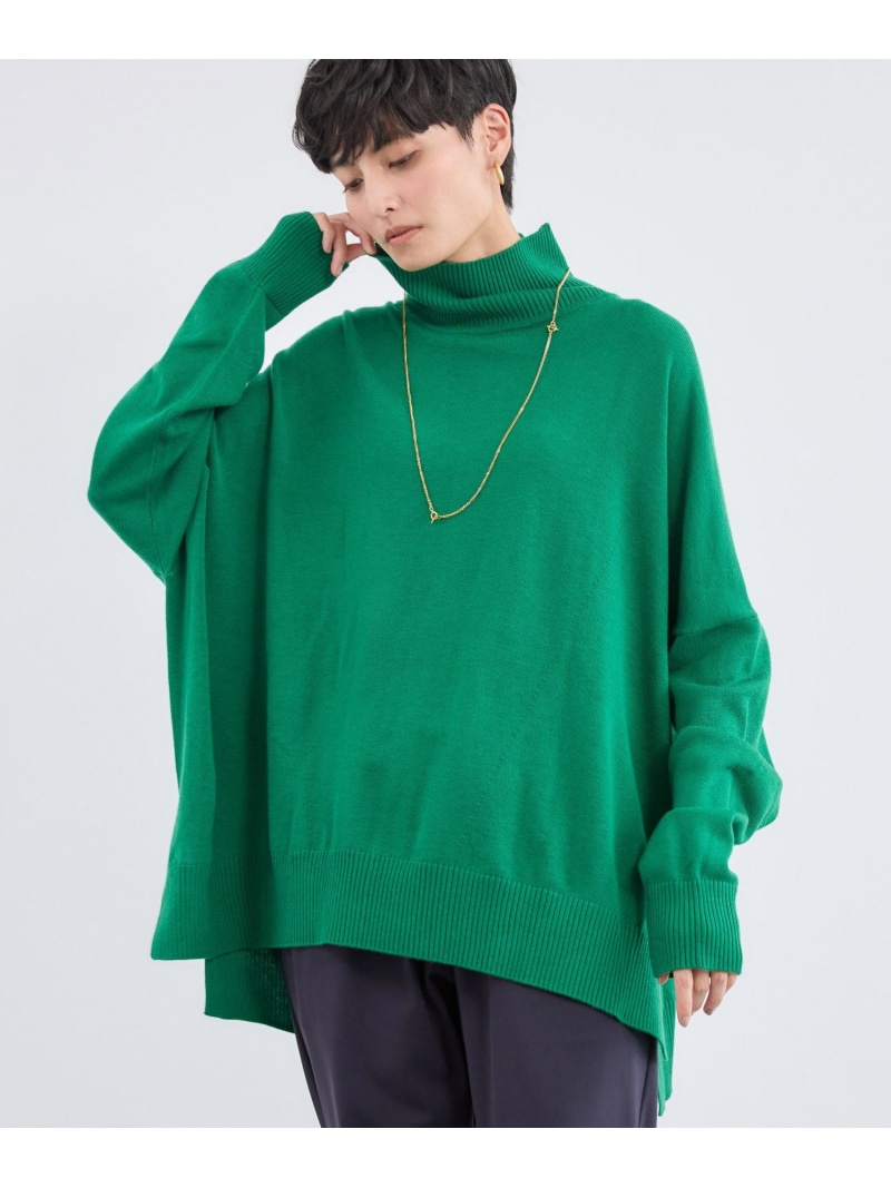 【SALE／40%OFF】ハイネックワイドポンチョニット【WEB押さえる色つや】 BARNYARDSTORM バンヤードストーム トップス 編み物 緑であること【RBA_E】【貨物輸送無料】[ Fashion]