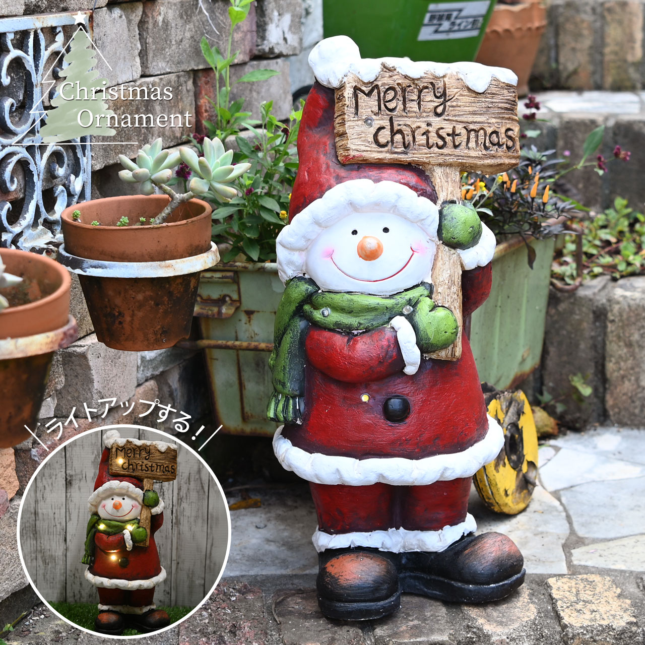 楽天市場】NEWスキースノーマン 木彫り 3つセット雪だるま 可愛い置物