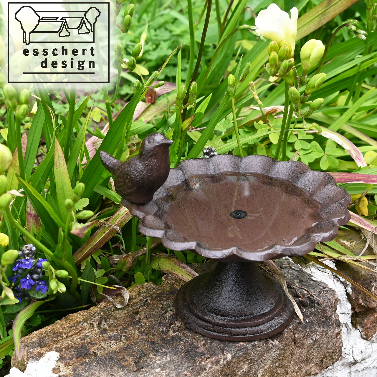 楽天市場】esschert design ハンギング バードフィーダー バードバス