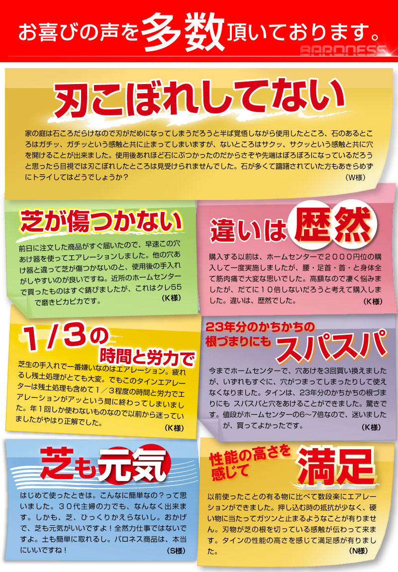 バロネス タインエアレーター 芝生 エアレーション用穴あけ器 芝生のお手入れ 日本製 共栄社 Baroness Painfreepainrelief Com