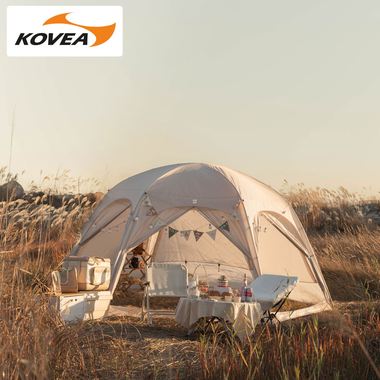 【置き目売りわたす】KOVEA コベア EBURNEAN MERRRY BEIGE エバーニン メリー ベージュ 円蓋 アウトドア 難民キャンプ 丸焼き