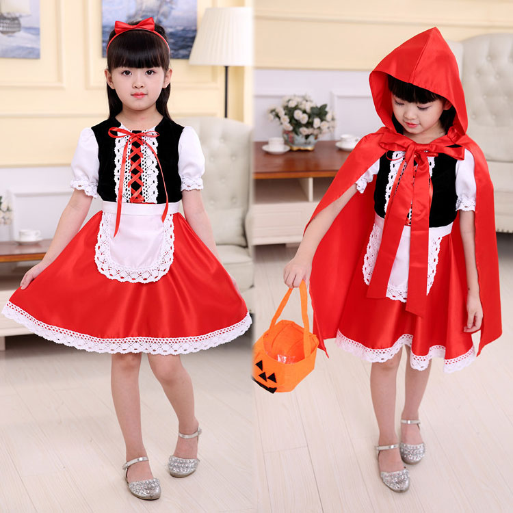 楽天市場 ハロウィン 衣装 子供 女の子 赤ずきん コスプレ コスチューム メイド 赤ずきんちゃん キッズ かわいい マント 衣装 仮装 上下４点セット おもしろ便利グッズ専門店バルサ堂
