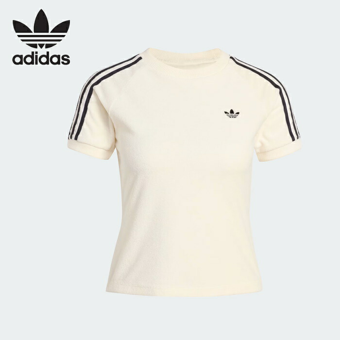 【2026SS新作】adidas アディダス オリジナルス テリータオル カリ 半袖Tシャツ オフホワイト トップス シンプル カジュアル スポーティ レディース　KD1411 Off White　[ポイント10倍]
