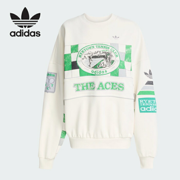 【SALE 10%OFF】adidas アディダス オリジナルス レディース アーカイブ コート スウェットシャツ フレンチテリークルー オーバーサイズ トップス メンズ ユニセックス　JW0149 Cloud White