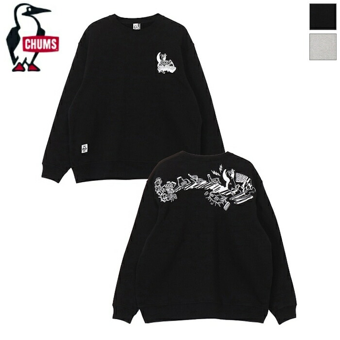【SALE 20%OFF】CHUMS チャムス メンズ アドベンチャークルートップ アーチ状バックプリント オーバーサイズシルエット クルーネック 裏起毛 スウェット トップス Adventure Crew Top　CH00-1527