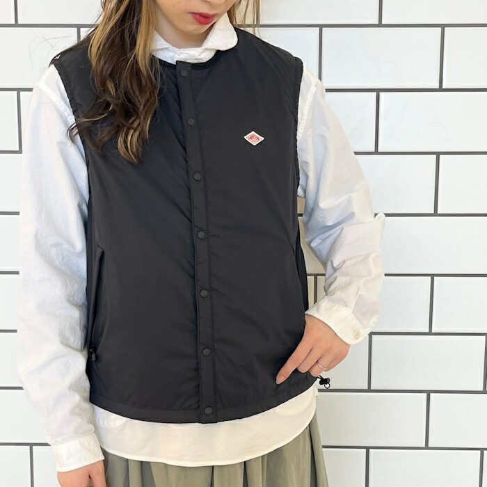 【2026SS再入荷】DANTON ダントン レディース ナイロン インシュレーション 中綿 カラーレスベスト INSULATION COLLARLESS VEST　DT-A0634 SNT　日本正規代理店商品