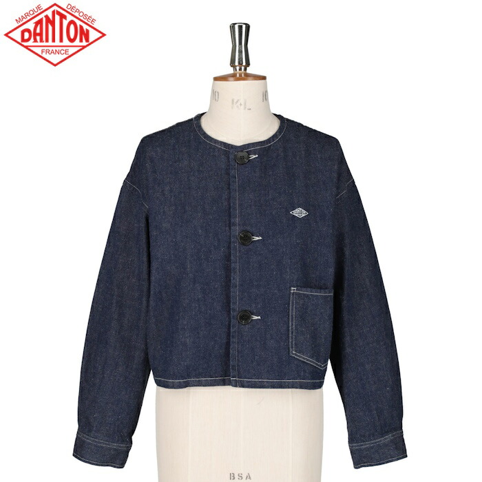 楽天市場】ダントン DANTON デニム ノーカラー ショートジャケット