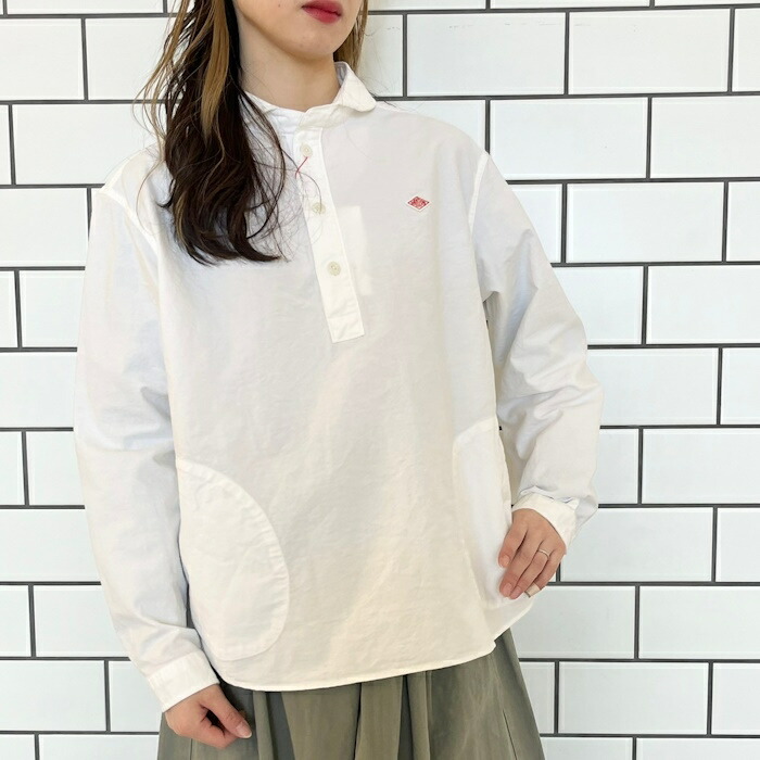 DANTON ダントン レディース オックスフォード 丸襟プルオーバーシャツ SOLID 無地 長袖シャツ ROUND COLLAR P.O SHIRT L/S DT-B0281 SOX 日本正規代理店商品|alo ONLINE SHOP