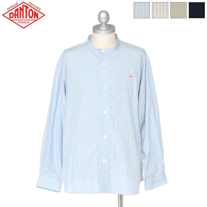 【SALE 20%OFF】DANTON ダントン メンズ コットンポプリン 長袖バンドカラーシャツ 長袖シャツ トップス BAND COLLAR SHIRT L/S DT-B0339 RPL 日本正規代理店商品 2026SS新作|alo ONLINE SHOP