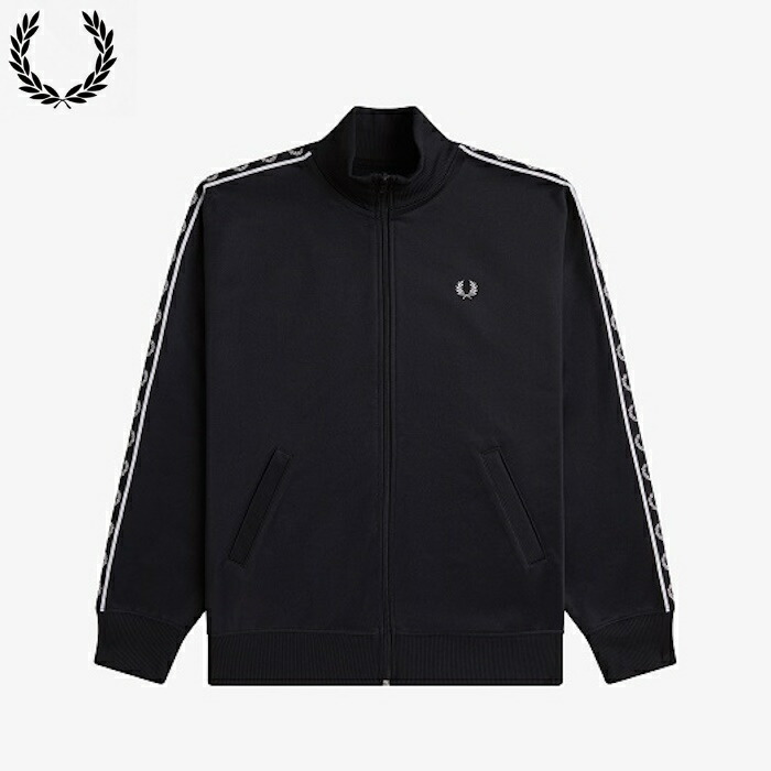 Fred Perry ブルゾン　ジャージ素材 TAPED TRACK JACKET J4620 885_CARBON BLUE（ジャージ）｜FRED