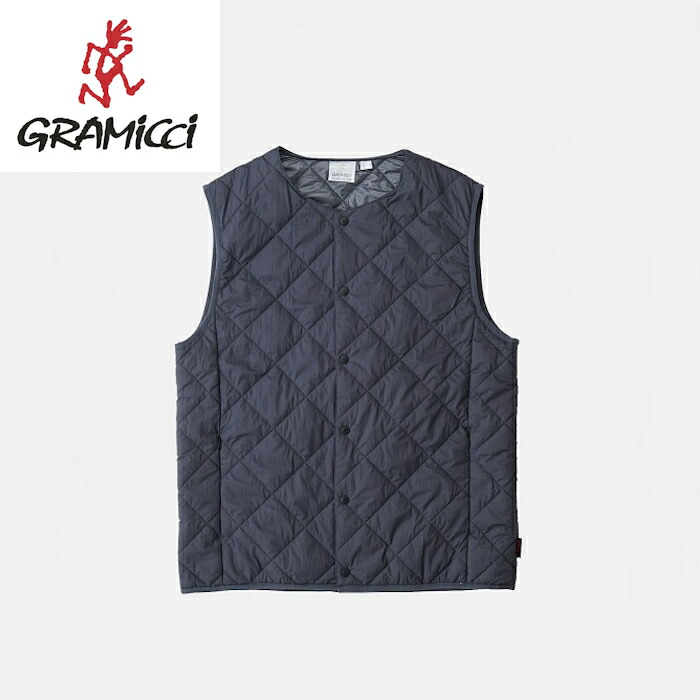 【SALE 20%OFF】Gramicci グラミチ ユニセックス サーマルインサレーションキルテッドベスト クルーネックベスト 軽量 撥水 抗菌 防ダニ 収納袋付き タウンユース THERMAL INSULATION QUILTED VEST　G5FU-J032｜alo ONLINE SHOP