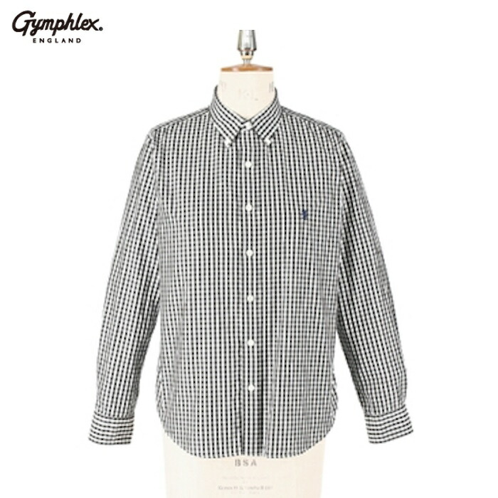 Gymphlex ジムフレックス レディース コットン ボタンダウンシャツ ギンガムチェック 長袖シャツ B.D. SHIRT L/S　GY-B0197 MGG　[ポイント10倍]｜alo ONLINE SHOP