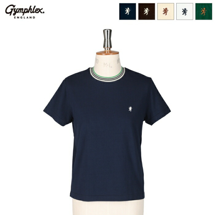 【2026SS新色/入荷】Gymphlex ジムフレックス レディース クルーネック ラインTシャツ スポーティー半袖Tシャツ 半袖リンガーカットソー CREW NECK KNIT-LINE T-SHIRT　GY-C0448 CCB　[ポイント10倍]