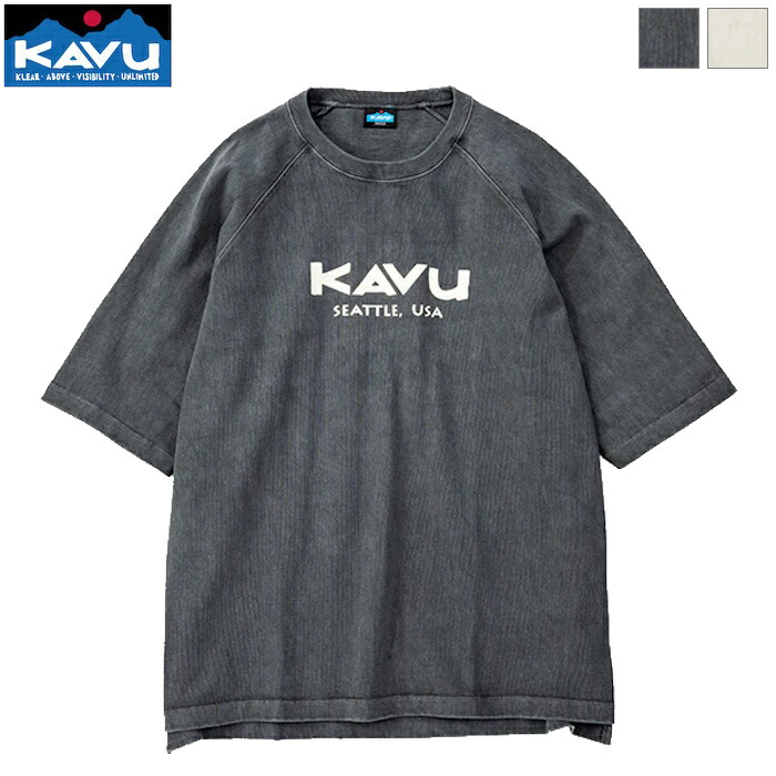 【SALE 10%OFF】KAVU カブー メンズ ヘビーウェイト Tシャツ 半袖 トップス オーバーサイズ シンプル カジュアル アウトドア デイリーユース H/W Tee　19821807