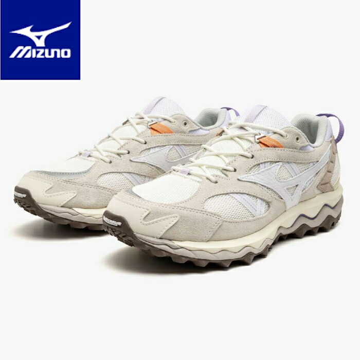 MIZUNO ミズノ ユニセックス WAVE MUJIN TL スニーカー ランニングシューズ 靴 スポーツ カジュアル タウンユース ライトベージュ×ホワイト×パープル　D1GA251301　[ポイント10倍]