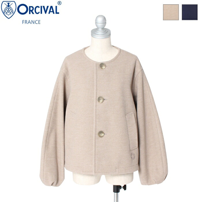【SALE 30%OFF】ORCIVAL オーシバル オーチバル レディース ブリティッシュツイード ノーカラー ブルゾン ラウンドネック ショートブルゾン バルーンスリーブ アウター ROUND NECK BLOUSON　OR-A0743 BBT