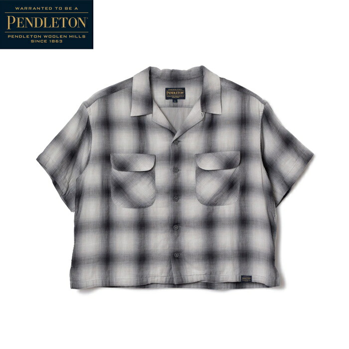 【SALE 20%OFF】PENDLETON ペンドルトン オープンカラー チェック S/Sシャツ GRAY/BONE 半袖 軽量 トップス カジュアル フェミニン デイリーユース レディース 6275-4100 2026SS新作|alo ONLINE SHOP