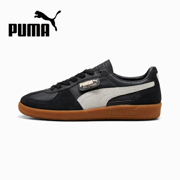 【2026SS再入荷】PUMA プーマ ユニセックス パレルモ レザー スニーカー ブラック ローカットシューズ 靴 定番 シンプル カジュアル メンズ レディース　396464_03　PUMA Black-Feather Gray-Gum　[ポイント10倍]
