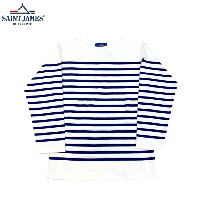 SAINT JAMES セントジェームス NAVAL ナヴァル ボーダー バスクシャツ ボートネック NEIGE/MARINE 白/マリン メンズ レディース ユニセックス