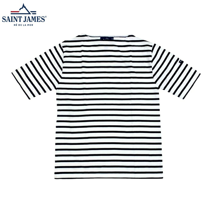 SAINT JAMES セントジェームス PIRIAC ピリアック 半袖 ショートスリーブ Tシャツ ボートネック ボーダー NEIGE/NOIR 白/黒 メンズ レディース ユニセックス