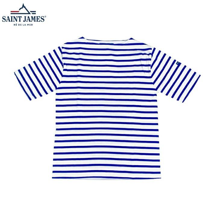 SAINT JAMES セントジェームス PIRIAC ピリアック 半袖 ショートスリーブ Tシャツ ボートネック ボーダー NEIGE/GITANE 白/コバルトブルー メンズ レディース ユニセックス