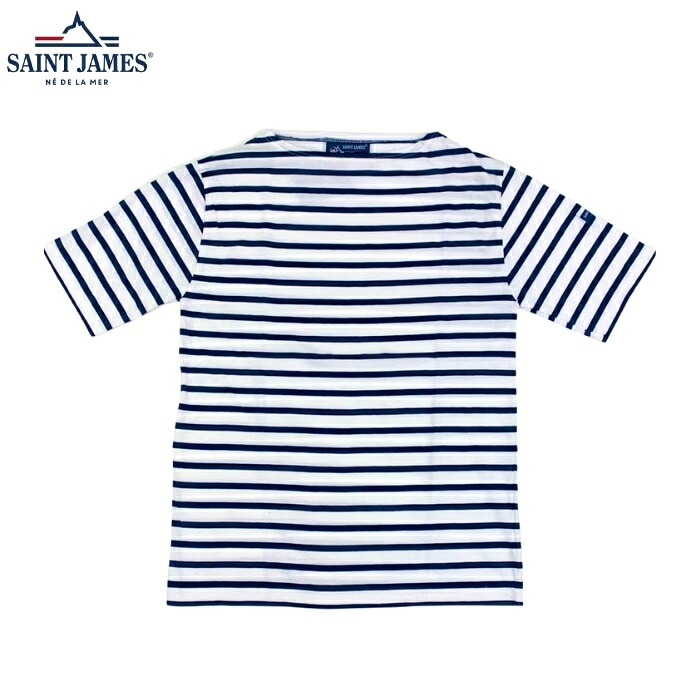 SAINT JAMES セントジェームス PIRIAC ピリアック 半袖 ショートスリーブ Tシャツ ボートネック ボーダー NEIGE/MARINE 白/マリン メンズ レディース ユニセックス