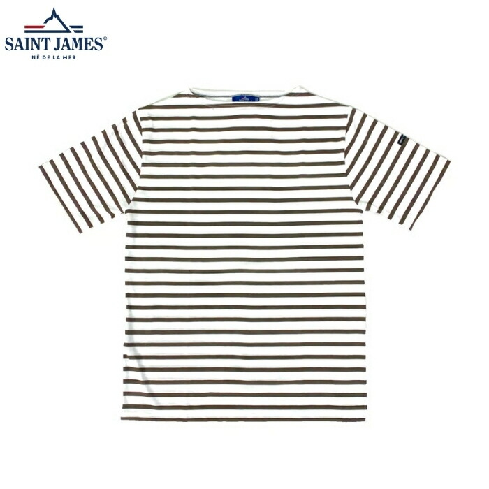 SAINT JAMES セントジェームス PIRIAC ピリアック 半袖 ショートスリーブ Tシャツ ボートネック ボーダー NEIGE/TAUPE 白/トープ メンズ レディース ユニセックス 8,047円
