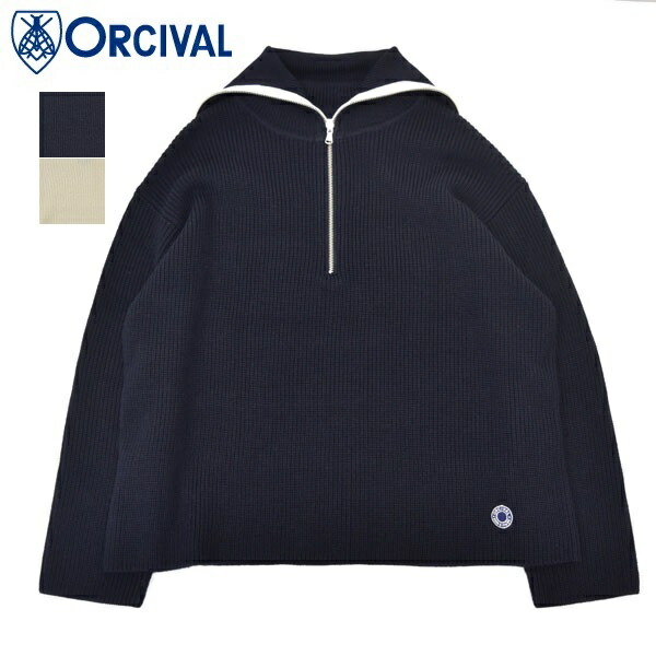 新品　オーシバル　メリノウール　毛100%　ソリッド　ニット　ワイド　セーター orcival-rc4157_1.jpg
