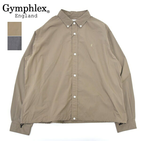 メンズ Gymphlex 体育館フレックス L/S SHORT B.D SHIRT T/R TYPERITER オーバーサイズシャツ  長袖プルオーバー  GY-B0316TOI
