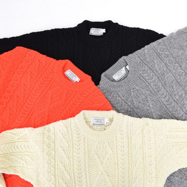メンズ レディース OLDDERBY KNITWEAR オールドダービー 編み物御召しもの 編み物プルオーバー 有線テレビ編み 労働者の一団のど首 羊毛100％ 連合王国製 JM1008