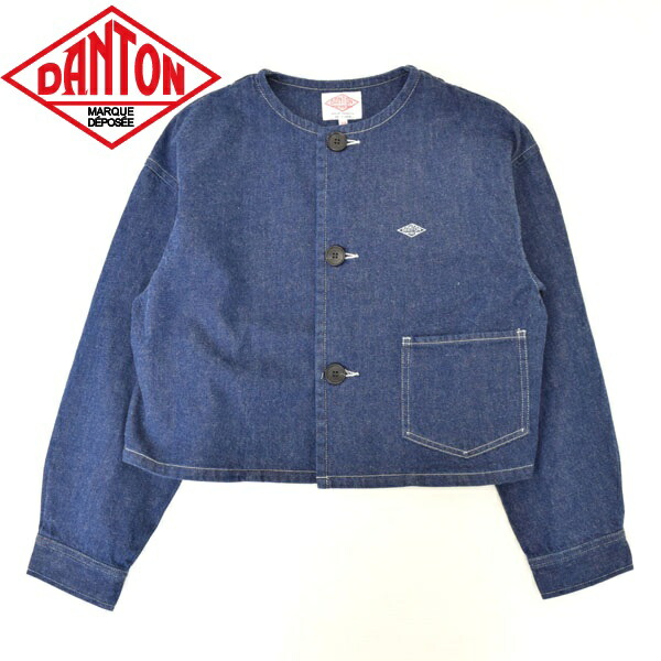 楽天市場】ダントン DANTON デニム ノーカラー ショートジャケット
