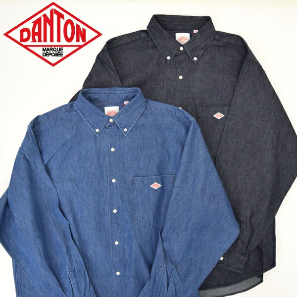 【2026年 S/S】メンズ DANTON ダントン 長袖デニムシャツ スナップボタン ボタンダウン 羽織 DT-B0293DUG|倉敷ビッグアメリカンショップ