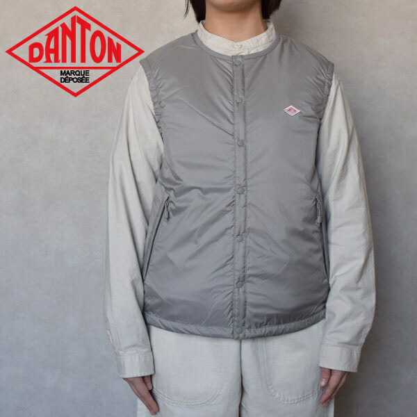 【2026年 S/S】レディース　 DANTON　ダントン　INSULATION COLLARLESS VEST インサレーション カラーレスベスト ナイロンベスト DT-A0634SNT