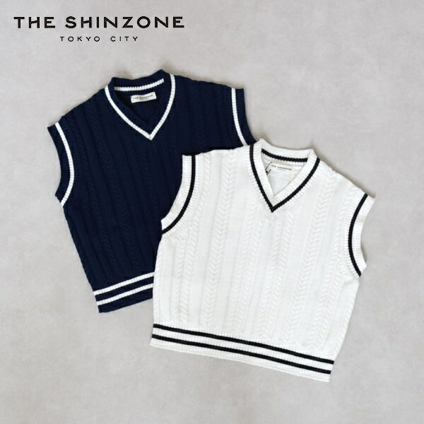 レディース THE SHINZONE ザ シン地区 CABLE KNIT VEST ケーブルニットベスト 限りない 編み物限りない ティーシャツ 25MMSNI02 トップス-ベスト・ジレ