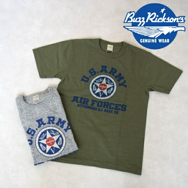 メンズ BUZZ RICKSON'S バズリクソンズ　スラブヤーンＴシャツ SLUB YARN T-SHIRT U.S. ARMY AIR FORCES プリントTシャツ BR79559