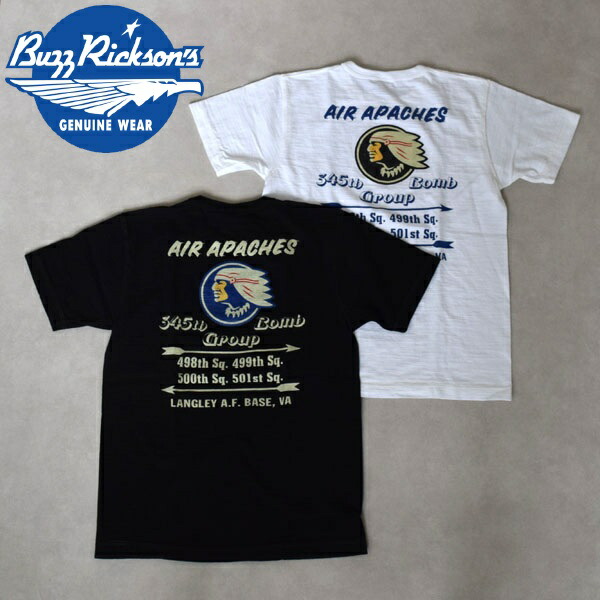 メンズ BUZZ RICKSON'S バズリクソンズ　スラブヤーンＴシャツ SLUB YARN T-SHIRT 345th BOMB.GROUP プリントTシャツ BR79565