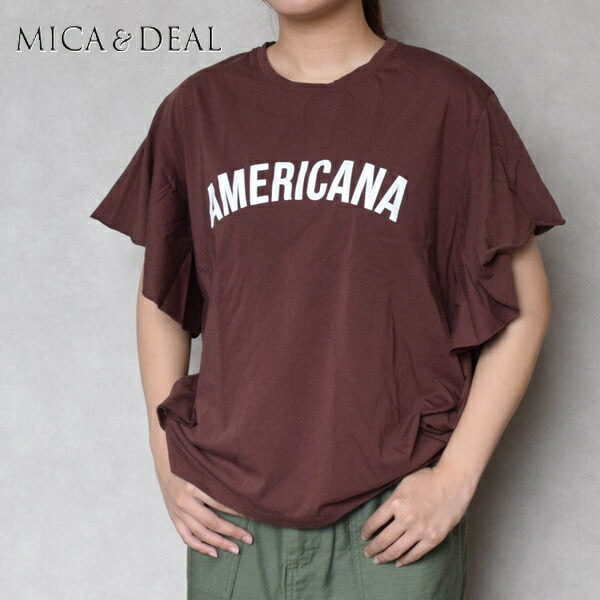 レディース　MICA&DEAL　マイカアンドディール　アメリカーナ　AMERICANA×MICA&DEAL15th ANNIVERSARY フリルスリーブT-shirt Tシャツ　0125309270
