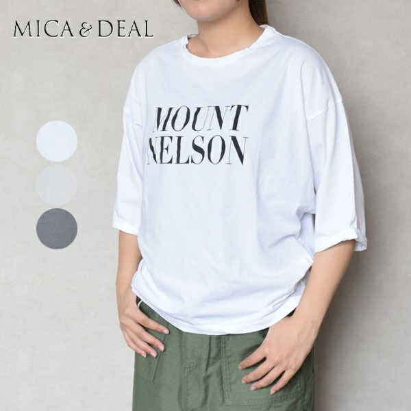レディース　MICA&DEAL　マイカアンドディール　Tシャツ ルーズドルマンスリーブ クルーネック Tシャツ　プリント　0125309216