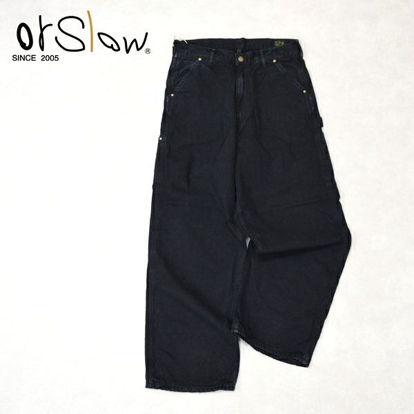 メンズ Orslow オアスロウ DAD'S FIT OXFORD PAINTER PANTS ダッド フィット オックスフォード ダック ペインターパンツ BLACK ブラック 01-5328-61S