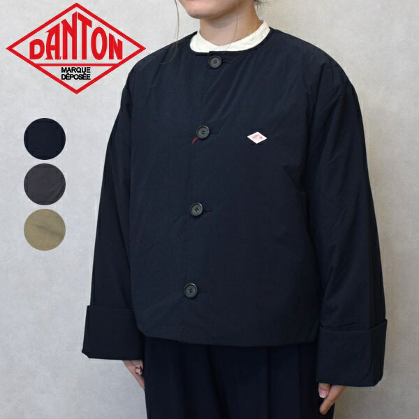 【2026年 S/S】レディース  DANTON ダントン INSULATION COLLARLESS WIDE JACKET  インサレーション 色つや受け答え 上衣 否色つや上衣 DT-A0672PNT