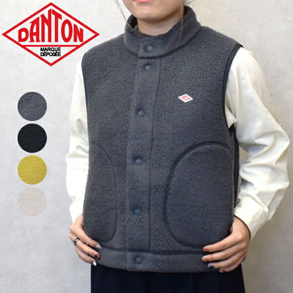 レディース DANTON ダントン W FACE BOA スタンドカラーベスト ダブルフェイスボアスタンドカラーベスト ボアベスト　フリースベスト　DT-A0701WNN